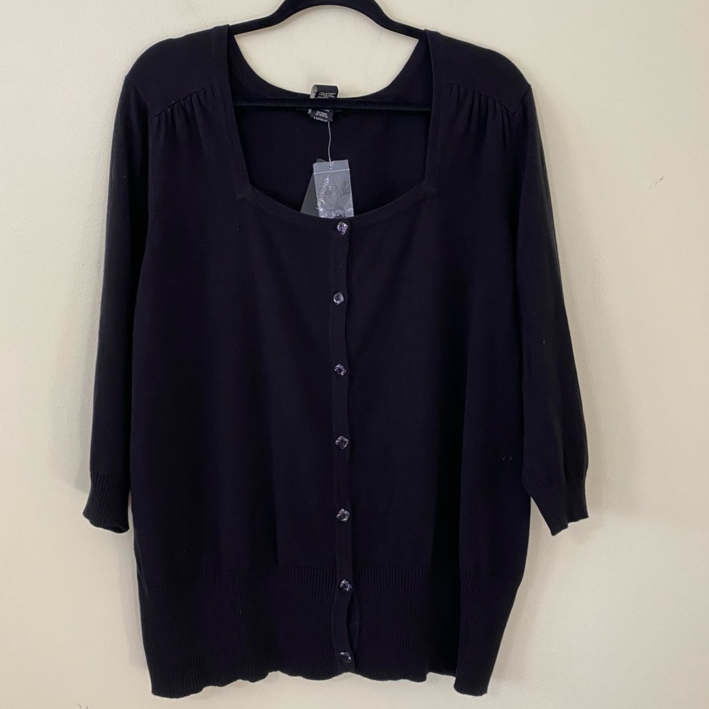 Lane Bryant Women Plus Size 22/24 Black Cardigan Sweater